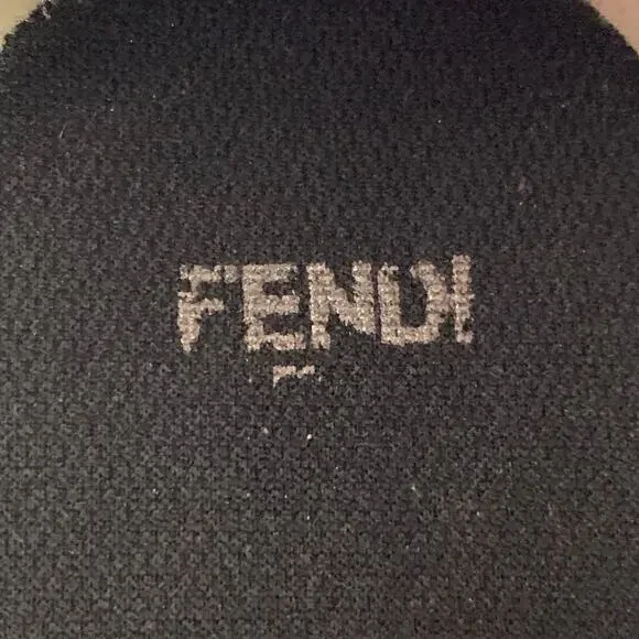 FENDI Size 8 Rockoko Black Brown Jacquard Monogram Slip On Sneakers